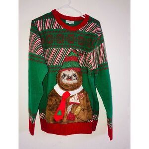 Holiday Hype women’s slug sweater 3D size S green and red